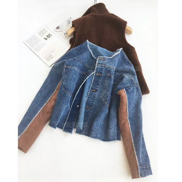 AMERI MOUTON LAYERED DENIM JACKET