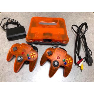 【中古】Nintendo 64 本体 レア クリアオレンジ ダイエー 限定 箱付