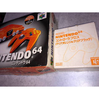 ニンテンドウ64(NINTENDO 64)の【中古】Nintendo 64 本体 レア クリアオレンジ ダイエー 限定 箱付(家庭用ゲーム機本体)