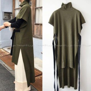 マルタンマルジェラ(Maison Martin Margiela)のMM6 ロング ケープ ニット ドレス ポンチョ ガウン タートル マント(ロングワンピース/マキシワンピース)