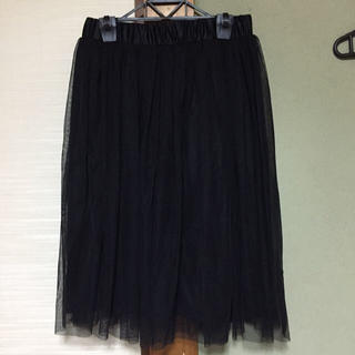 ジーユー(GU)のブラック♡チュールスカート(ひざ丈スカート)