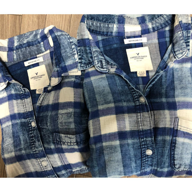 American Eagle(アメリカンイーグル)のペア デニム風チェックシャツ レディースのトップス(シャツ/ブラウス(長袖/七分))の商品写真