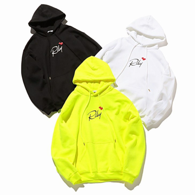 RILY Heart Logo Hoodie　黄色　パーカー　Mサイズ