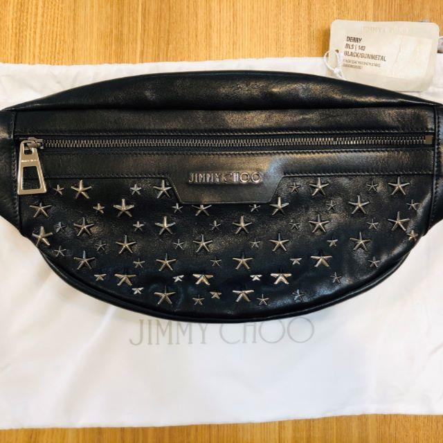 JIMMY CHOO(ジミーチュウ)のジミーチュウ レザー ボディーバッグ 14万 DERRY ウエスト ショルダー メンズのバッグ(ウエストポーチ)の商品写真