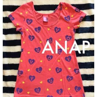 アナップ(ANAP)の【ANAP】Tシャツ カットソー ピンク ハート POP(Tシャツ(半袖/袖なし))