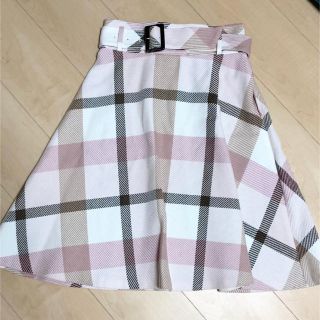 バーバリーブルーレーベル(BURBERRY BLUE LABEL)のブルーレーベルクレストブリッジ チェックスカート ピンク(ひざ丈スカート)