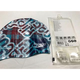 スピード(SPEEDO)の★☆新品☆ speedo プリント入りシリコンスイムキャップ ②★(マリン/スイミング)