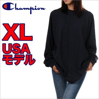 チャンピオン(Champion)の【新品】長袖 Tシャツ 黒(Tシャツ(長袖/七分))