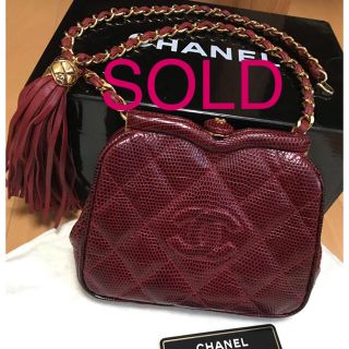 シャネル(CHANEL)のCHANEL リザード チェーンベルト ポーチ バッグ(ボディバッグ/ウエストポーチ)