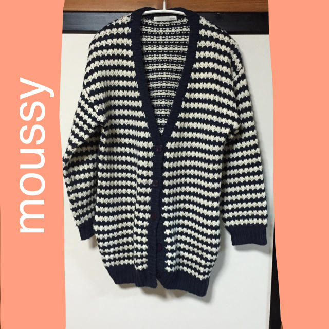 moussy(マウジー)のmoussy ボーダーカーディガン  レディースのトップス(カーディガン)の商品写真