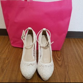 パンプス　ウェディング　結婚式　白　ヒール(ハイヒール/パンプス)