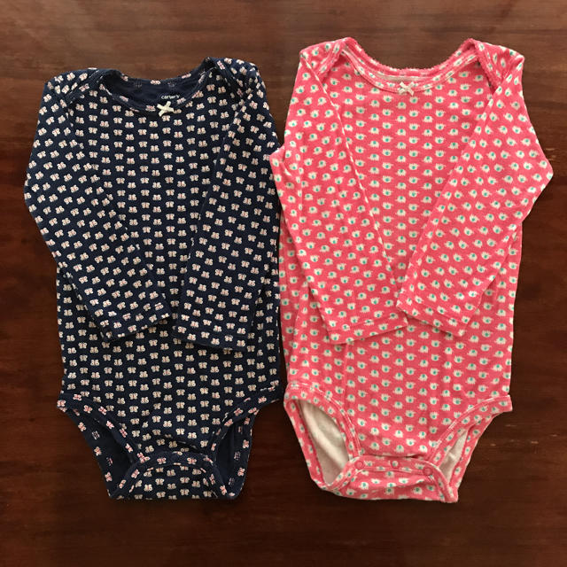 carter's(カーターズ)のカーターズ  二枚セット　長袖　90 女の子 キッズ/ベビー/マタニティのキッズ服女の子用(90cm~)(下着)の商品写真