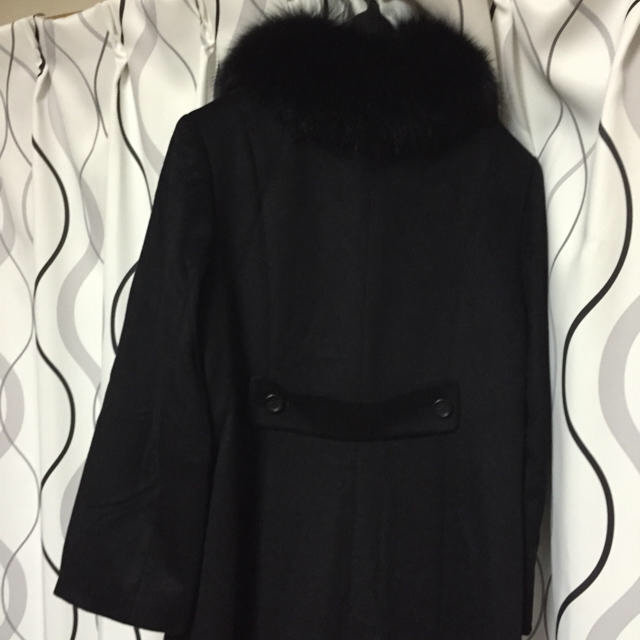 カシミア本物シルバーフォックスコート黒M レディースのジャケット/アウター(毛皮/ファーコート)の商品写真
