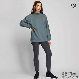 ユニクロ(UNIQLO)の新品 ユニクロ スウェットモックネックロングシャツ M 今季 完売(トレーナー/スウェット)