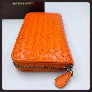 ボッテガヴェネタ(Bottega Veneta)の新タグ【美品】ボッテガヴェネタ／長財布／ラウンドジップ／オレンジ(財布)