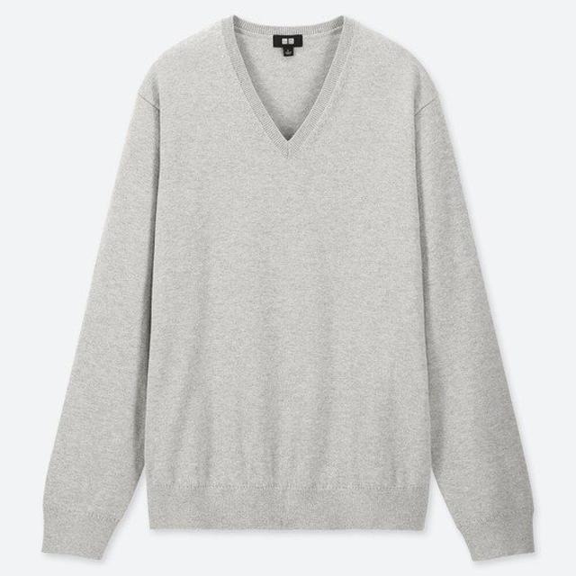 UNIQLO(ユニクロ)の★ユニクロ★スーピマコットンVネックセーター（長袖）Ｌ メンズのトップス(ニット/セーター)の商品写真