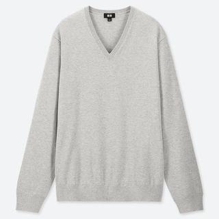 ユニクロ(UNIQLO)の★ユニクロ★スーピマコットンVネックセーター（長袖）Ｌ(ニット/セーター)