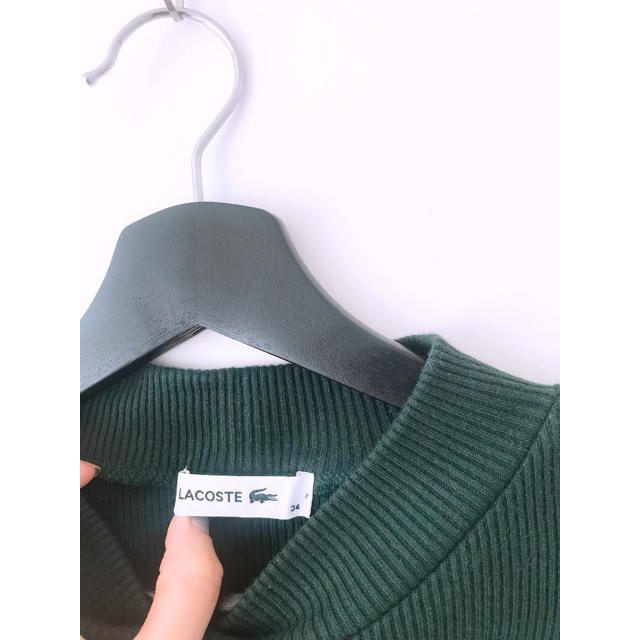 LACOSTE(ラコステ)のLACOSTE♦︎ラコステ♦︎ハイネックリブTシャツカットソー♦︎グリーン レディースのトップス(カットソー(長袖/七分))の商品写真