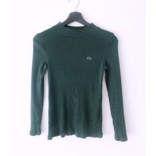 ラコステ(LACOSTE)のLACOSTE♦︎ラコステ♦︎ハイネックリブTシャツカットソー♦︎グリーン(カットソー(長袖/七分))