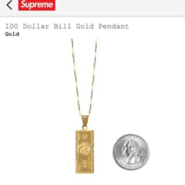 Supreme(シュプリーム)の　SUPREME  17AW100DollarBillGold Pendant  メンズのアクセサリー(ネックレス)の商品写真