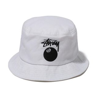 ステューシー(STUSSY)のstussy 8ballバケットハット白(ハット)