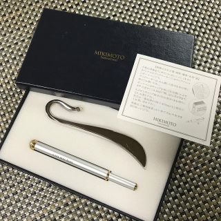 ミキモト(MIKIMOTO)のミキモト　パール付き　ボールペン&ブックマーカー　美品☆(ペン/マーカー)