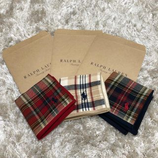 ポロラルフローレン(POLO RALPH LAUREN)のりん♡様専用♪♪ ラルフローレン ハンドタオル チェック柄 3枚セット(ハンカチ)