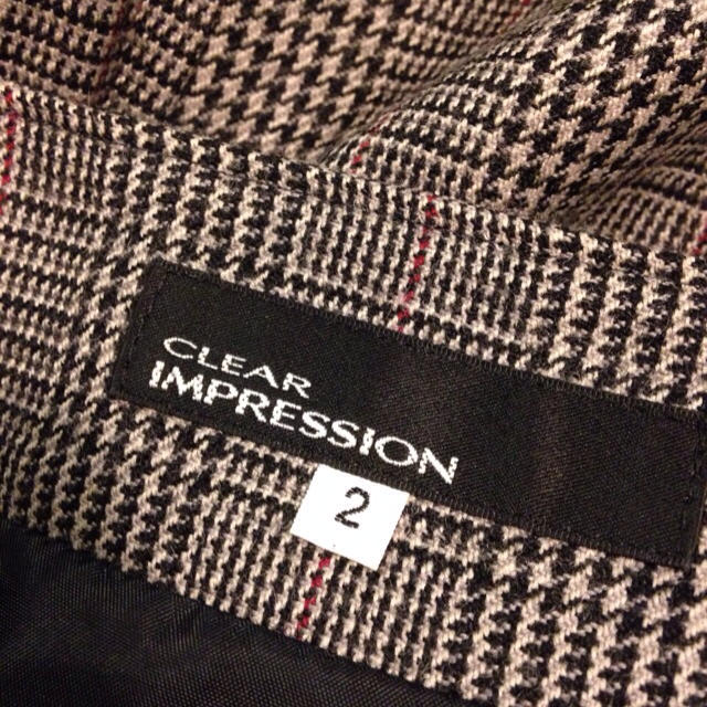 CLEAR IMPRESSION(クリアインプレッション)の秋色チェックウールスカート レディースのスカート(ひざ丈スカート)の商品写真