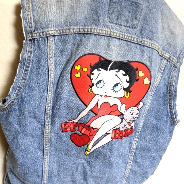 激レア90s Betty Boop ベティブープ デニムジャケット Gジャン L