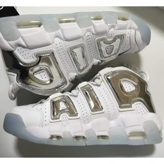 ナイキ(NIKE)のCHROME◆25.5cm 新品 MORE UPTEMPO クローム ホワイト(スニーカー)