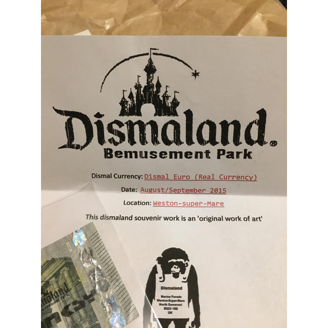 ☆法定通貨 BANKSY☆ミッキー dismaland バンクシー 販売証明付属