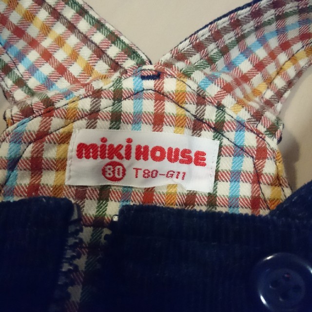 mikihouse(ミキハウス)の美品☆コーデュロイ ミキハウス オーバーオール キッズ/ベビー/マタニティのベビー服(~85cm)(カバーオール)の商品写真