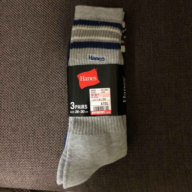 Hanes(ヘインズ)の【ジョジョGO GO様　専用】　靴下　３足組　28-30cm メンズのレッグウェア(ソックス)の商品写真