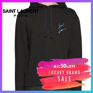 サンローラン(Saint Laurent)のSANT LAURENT　サンローラン　ロゴパーカーBLACK　韓国　サイズM(パーカー)