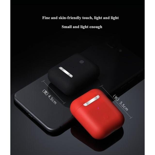 iPhone(アイフォーン)のi12 TWS Bluetooth ブラック　ワイヤレスイヤホン スマホ/家電/カメラのオーディオ機器(ヘッドフォン/イヤフォン)の商品写真