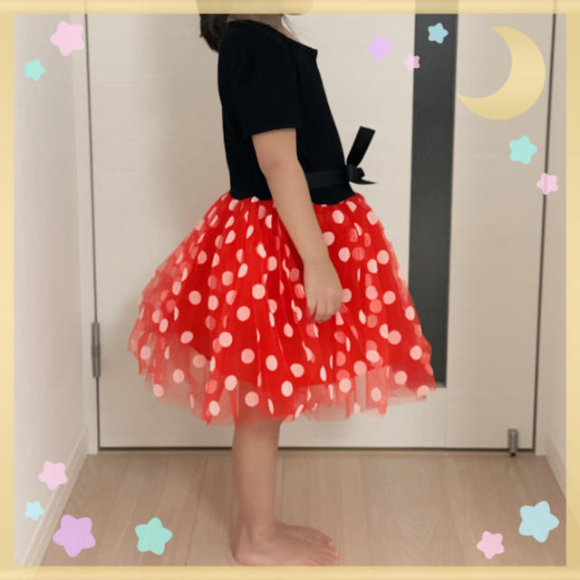 ❤️即購入OK❤️【120】ミニーちゃん ワンピ【赤】カチューシャ付き キッズ/ベビー/マタニティのキッズ服女の子用(90cm~)(ワンピース)の商品写真