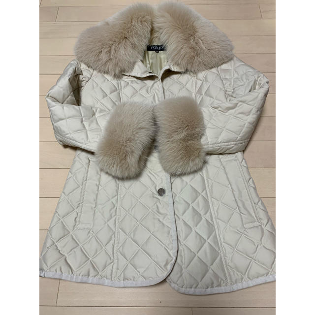 新年お値下げ中 美品FOXEY ファー付きダウンコート 38