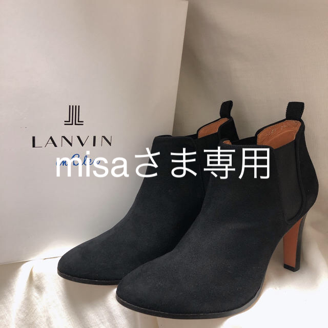 LANVIN en Bleu(ランバンオンブルー)の◇新品未使用◇LANVIN en Bleuサイドゴアショートブーツ黒 23.5 レディースの靴/シューズ(ブーツ)の商品写真