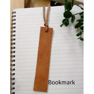 革のしおり　Bookmark　ソフト　ブラウン　シンプルDesign(しおり/ステッカー)
