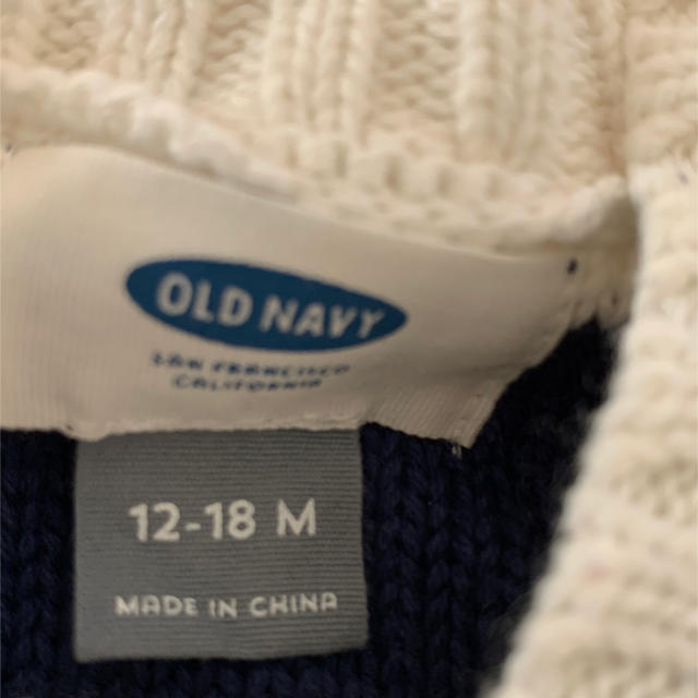 Old Navy(オールドネイビー)の●オールドネイビー●新品未使用！美品！カーディガン　ボーダー　長め丈　80センチ キッズ/ベビー/マタニティのベビー服(~85cm)(カーディガン/ボレロ)の商品写真