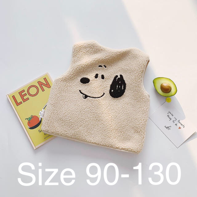 SNOOPY(スヌーピー)のスヌーピー  リバーシブルベスト　90-130 キッズ/ベビー/マタニティのキッズ服男の子用(90cm~)(ジャケット/上着)の商品写真