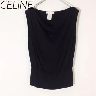 セリーヌ(celine)のセリーヌ CELINE ノースリーブ ブラック サイズ40 お洒落 レディース(シャツ/ブラウス(半袖/袖なし))