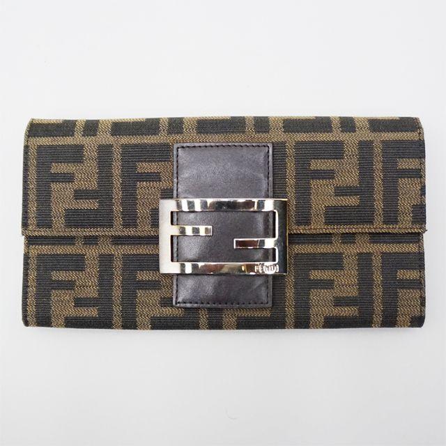 フェンディ FENDI ズッカ柄 未使用極美品 長財布 キャンパス