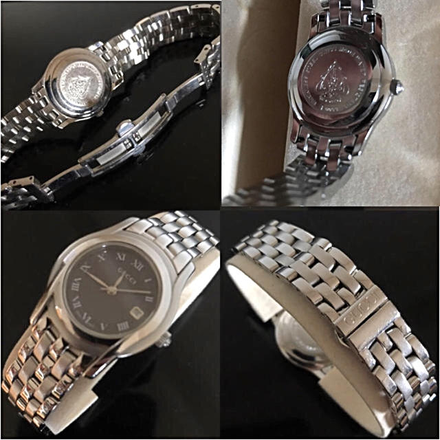 Gucci(グッチ)のGUCCI グッチ 5500L クォーツ レディース 黒文字盤 腕時計 稼働品 レディースのファッション小物(腕時計)の商品写真