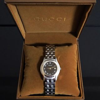 グッチ(Gucci)のGUCCI グッチ 5500L クォーツ レディース 黒文字盤 腕時計 稼働品(腕時計)