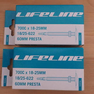 新品LifeLineロードバイクチューブ700×18-25mm仏60mm 2本(パーツ)