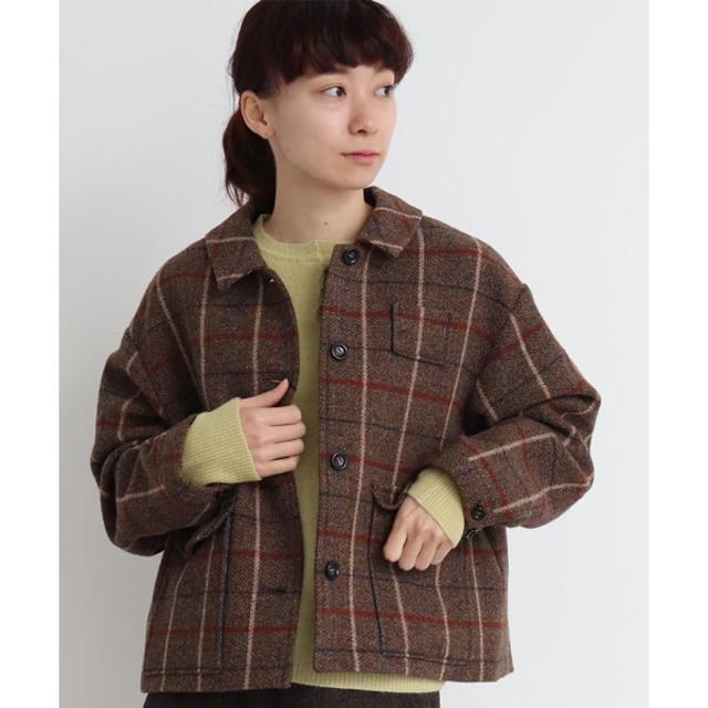 ビュルデサボン bulle de savon インディゴチェック コート ブルー