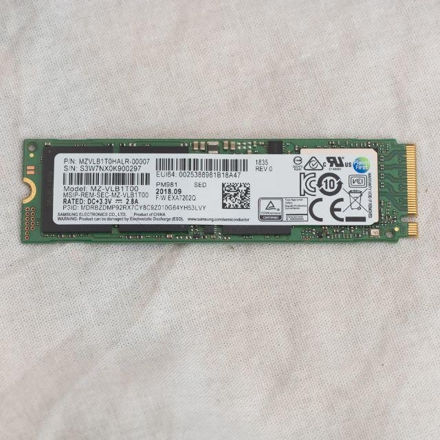 ☆SAMSUNG MZVLB1T0HALR M.2 NVMe 1TB PM981PCパーツ