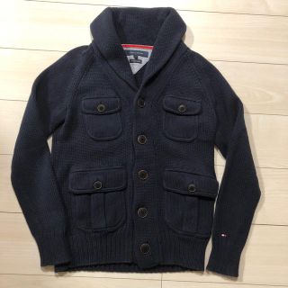 トミーヒルフィガー(TOMMY HILFIGER)のtommy hilfiger コット　ショールカラー　カーディガン　Sサイズ(カーディガン)