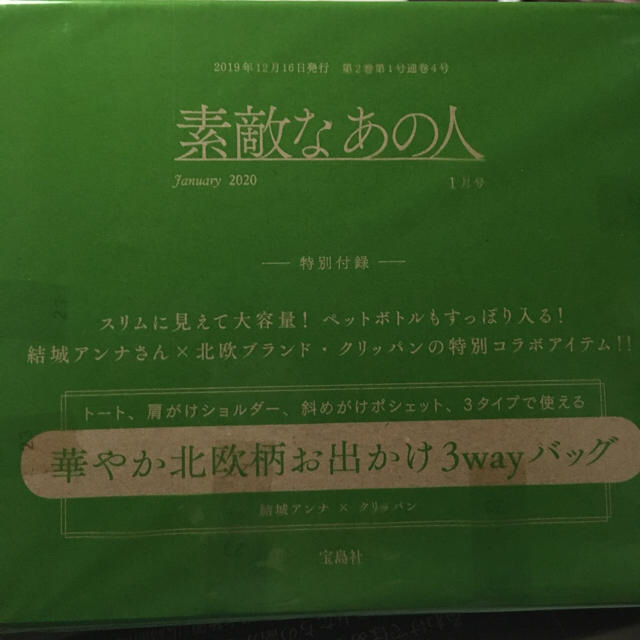 宝島社(タカラジマシャ)の素敵なあの人1月号 付録 エンタメ/ホビーの雑誌(ファッション)の商品写真